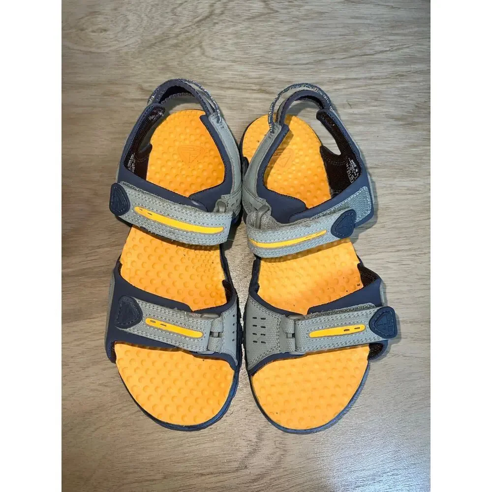 Nike ACG Youth Trail Sandals Gray Orange Hook Loop Outdoor Hiking Size 4Y